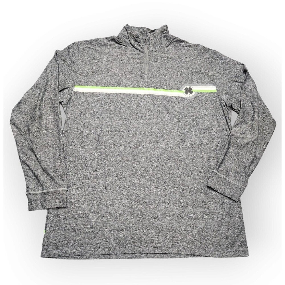 Black Clover Mens Gray Live Lucky 1/4 Zip Pullover Mock Neck Long Sleeve XL